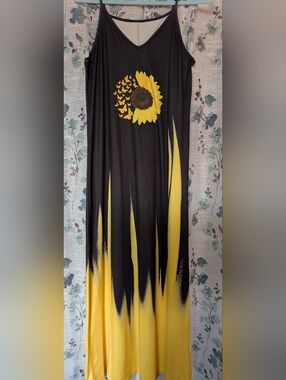 Sunflower Black and Yellow Maxi Dress